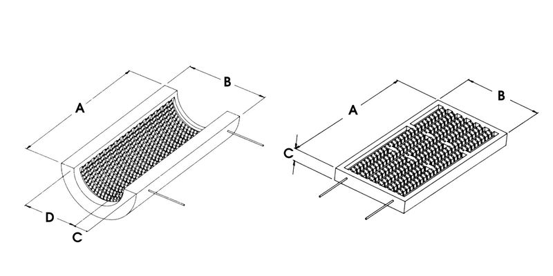 Схема керамических канальных нагревателей